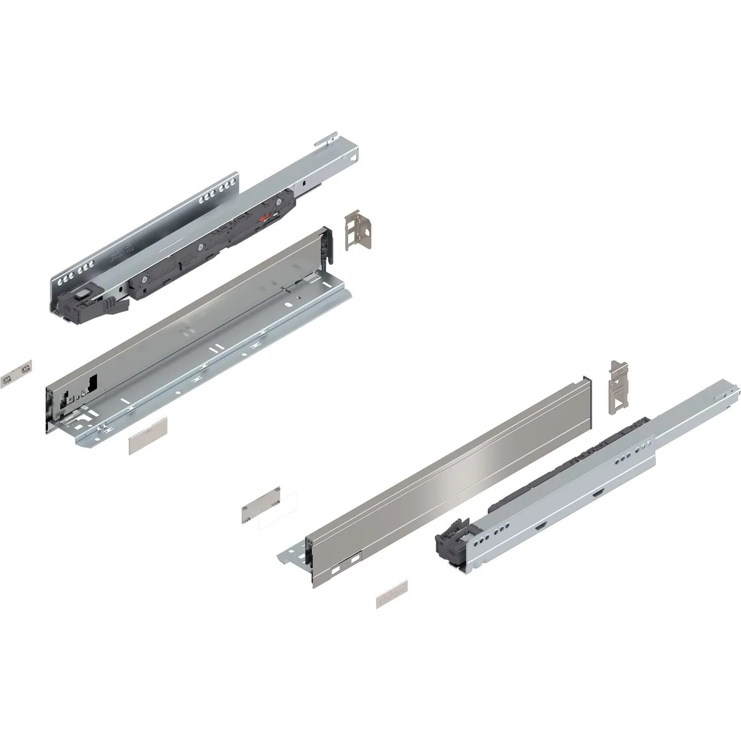 Blum Legrabox Pure Set Höhe N Tip-On Vollauszug 450 mm 40 kg Inox 1 Paar
