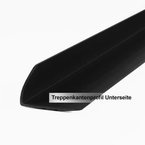 Schwarzes KARAT Stufenkantenprofil Toronto, Treppenkantenprofil aus Aluminium, 40x25x1000 mm.