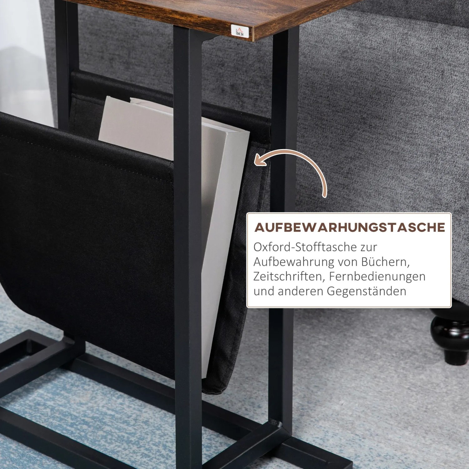 HOMCOM Beistelltisch Metall Dunkelbraun 49 x 19 x 55 cm kaufen bei OBI