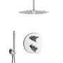 PaulGurkes Unterputz Duschset mit Thermostat, Armatur und Kopfbrause aus Edelstahl, verchromt.