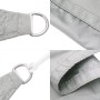 Hellgraues vidaXL Sonnensegel: Details von Polyester-Oxford-Gewebe, rostfreien D-Ringen und verstärkten Nähten.