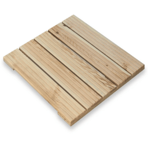 DELUKE Holzfliese Kiefernholz 47,5x47,5cm Fliese Geriffelt Terrassenfliese Holz Quadratisch Terrassendiele mit Unterkonstruktion Balkon Bodenfliese