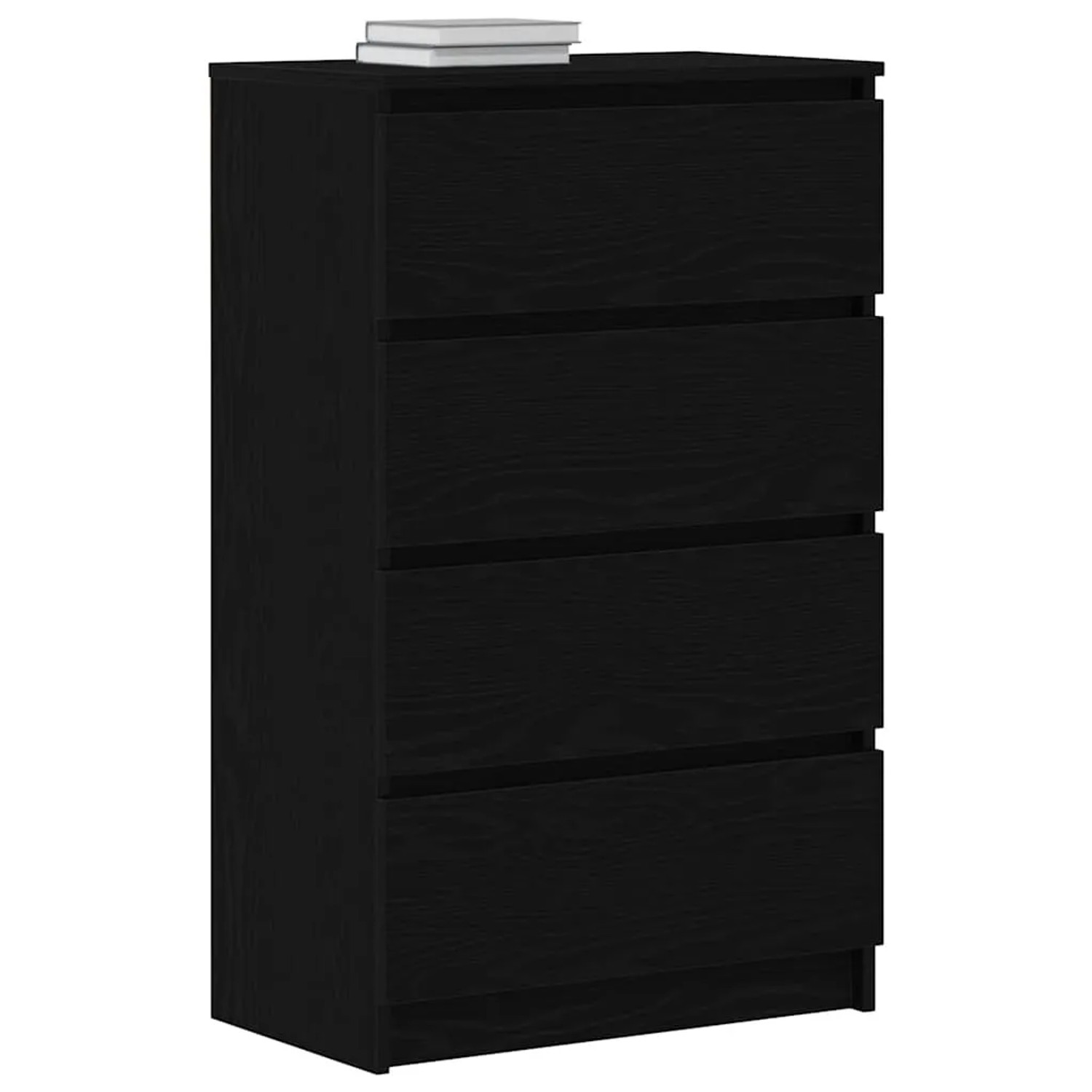 Schwarzes vidaXL Sideboard in Eichen-Optik mit 4 Schubladen, 60x35x98,5 cm.