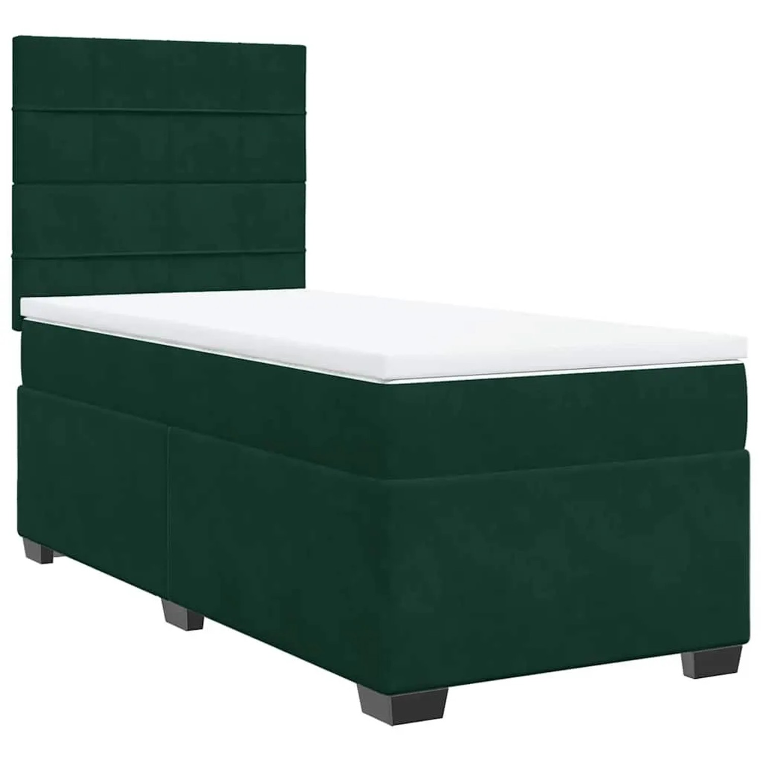 vidaXL Boxspringbett mit Matratze Dunkelgrün 90x190 cm Samt 3290789 günstig online kaufen