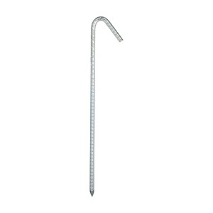 Relaxdays Bodenanker 10er Set Verzinkter Stahl Silber Stabil 39 cm x 6,5 cm x 1 cm
