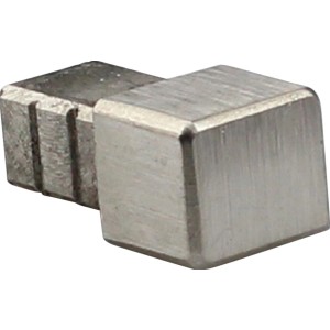 Zwei gebürstete Edelstahl Ecke Quadrat-Abschlussprofile, 12,5 mm, für Fliesenschienen.