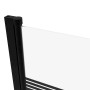 Detailaufnahme: Aurlane Badewannenfaltwand Black Lines, 1-flügelig, schwarz, mit Dekorlinien.