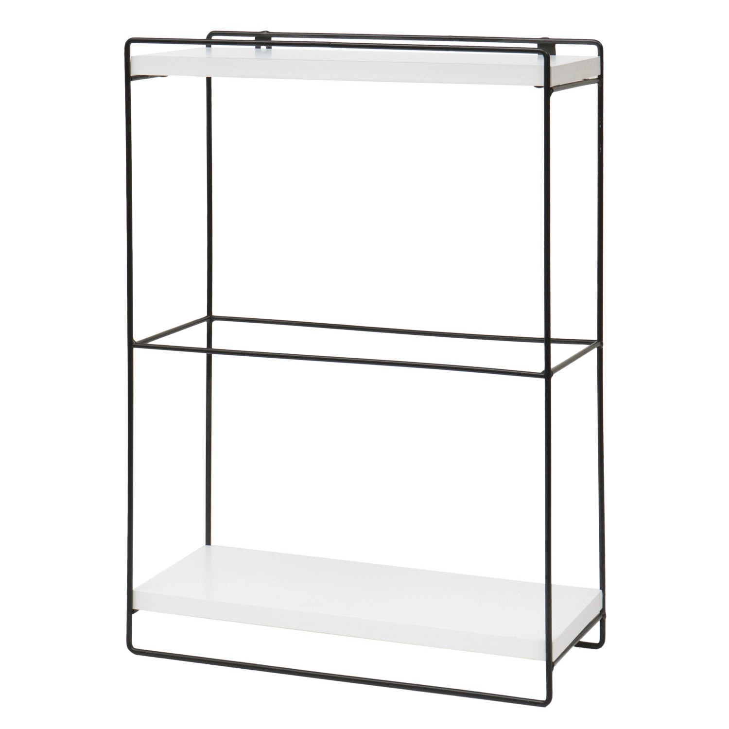 BERLINLODGE Wandregal HxBxT 50x35x17cm Massiv-Holz Metall Industrial 2 Rega günstig online kaufen