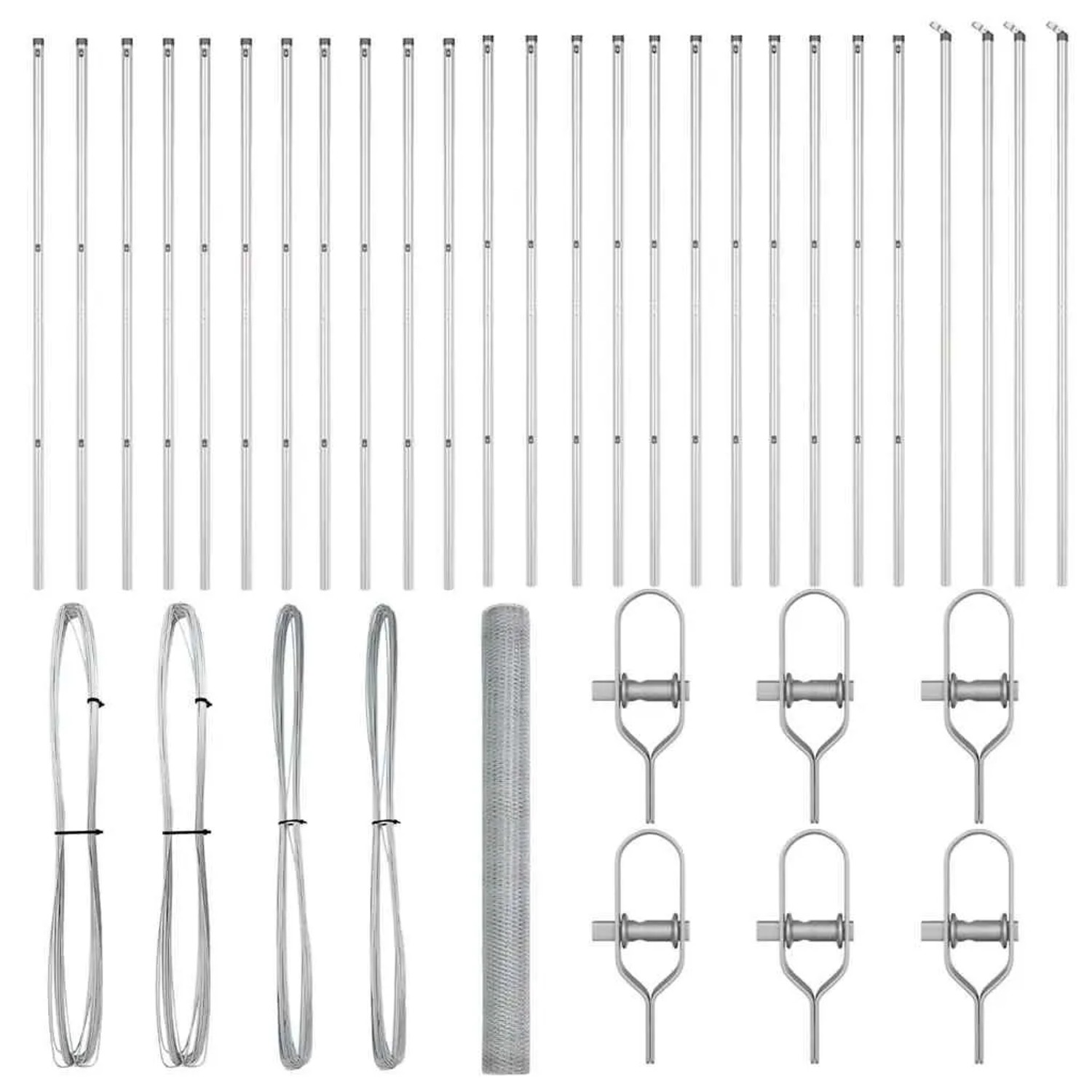 vidaXL Zaunpfosten Silber 50 x 1,6 m 25 mm Maschenweite Stahl 3353007 günstig online kaufen