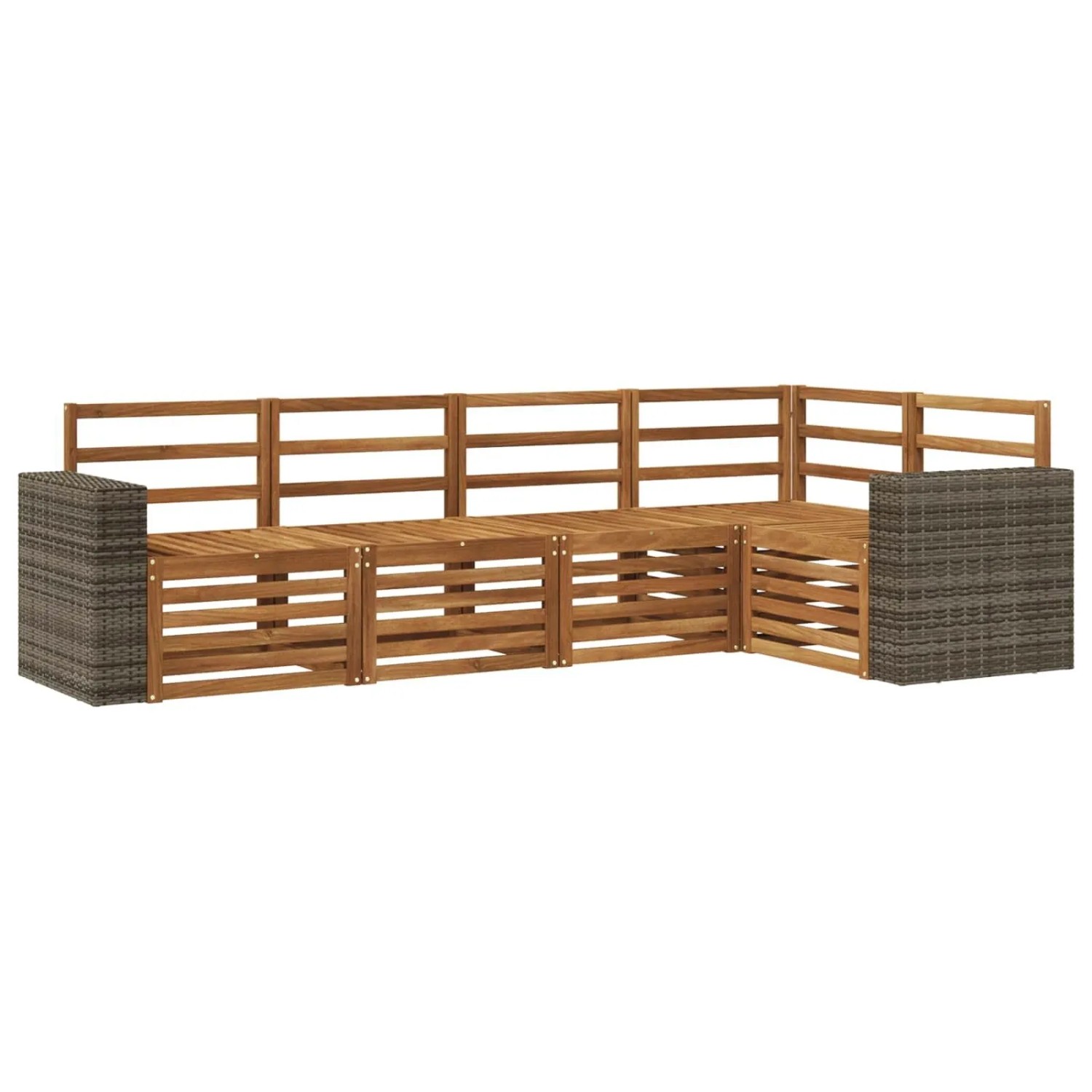 vidaXL Ecksofa Set 5 Stk Natur Massivholz Akazie 3384365