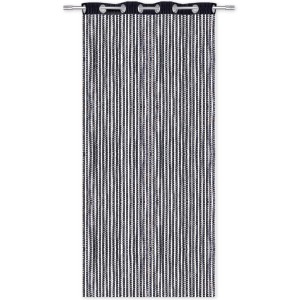Schwarzer Arsvita Fadenvorhang mit Metall-Optik, 140x250 cm, als Gardine oder Raumteiler.