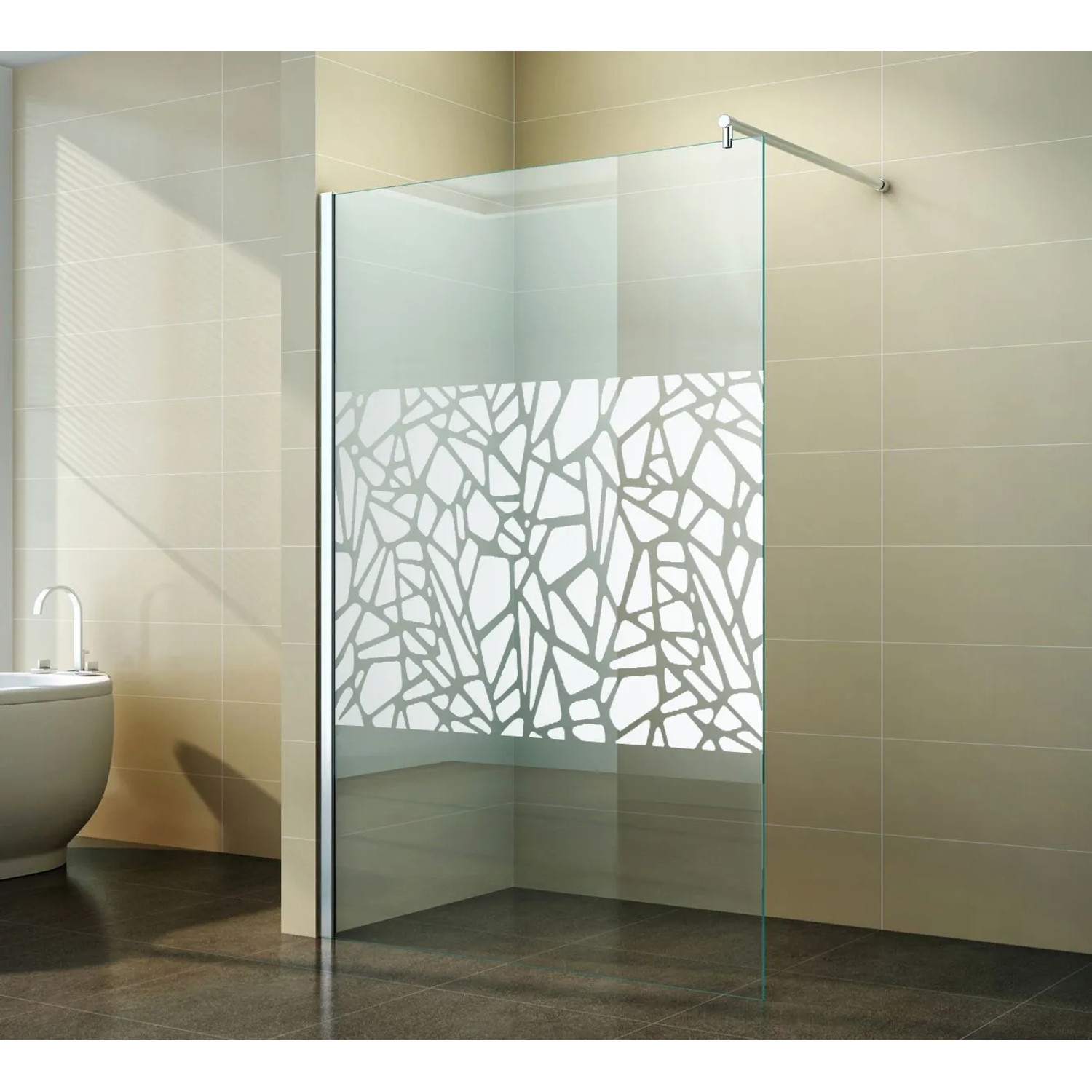 Duschtrennwand FREE – 130 X 200 Cm, 10 Mm ESG-Sicherheitsglas – Aluminium-Profil, Beschichtete Oberfläche, Moderne Badezimmer-Trennung