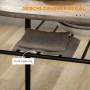 HOMCOM Essgruppe: Schwarzer Esstisch mit Ablagefach aus MDF und Metall. Praktischer Stauraum für Geschirr.