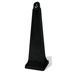 Schwarzer Rubbermaid Standaschenbecher mit Stahl-Inneneimer, 100 cm hoch.