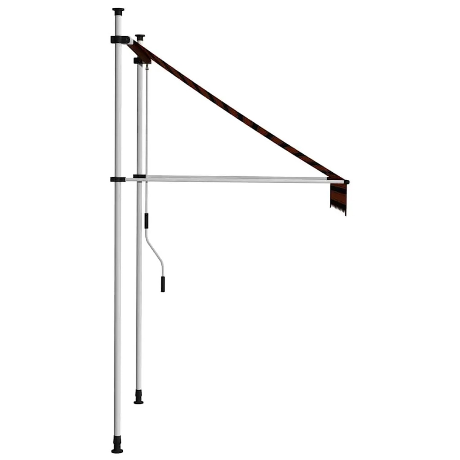 Orange-braune vidaXL Markise, 100 cm breit, handbetrieben, für Terrasse und Balkon.