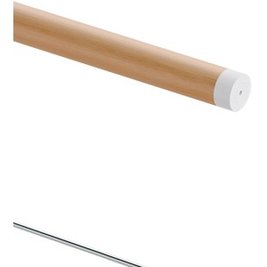 Dolle Brüstungsgeländer Boston Ergänzungsset: Detailaufnahme Handlauf Buche und Edelstahl-Füllstab.