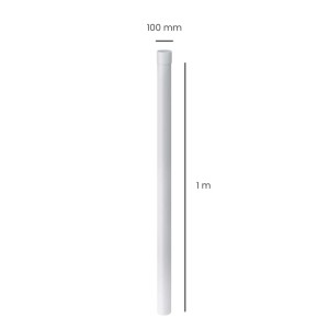 Inefa Fallrohr, 100 cm, DN 100, weiß, aus PVC-U für die Dachentwässerung.