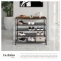 Tectake Schuhregal Sheffield Industrial Style Holz und Stahl  100 x 30 50 x 93 cm Industrial Holz Dunkel  Rustikal_4