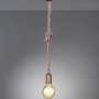 Retro Pendelleuchte Rope in Altmessing mit Leinenkabel, 1-flammig, E27, 150cm.