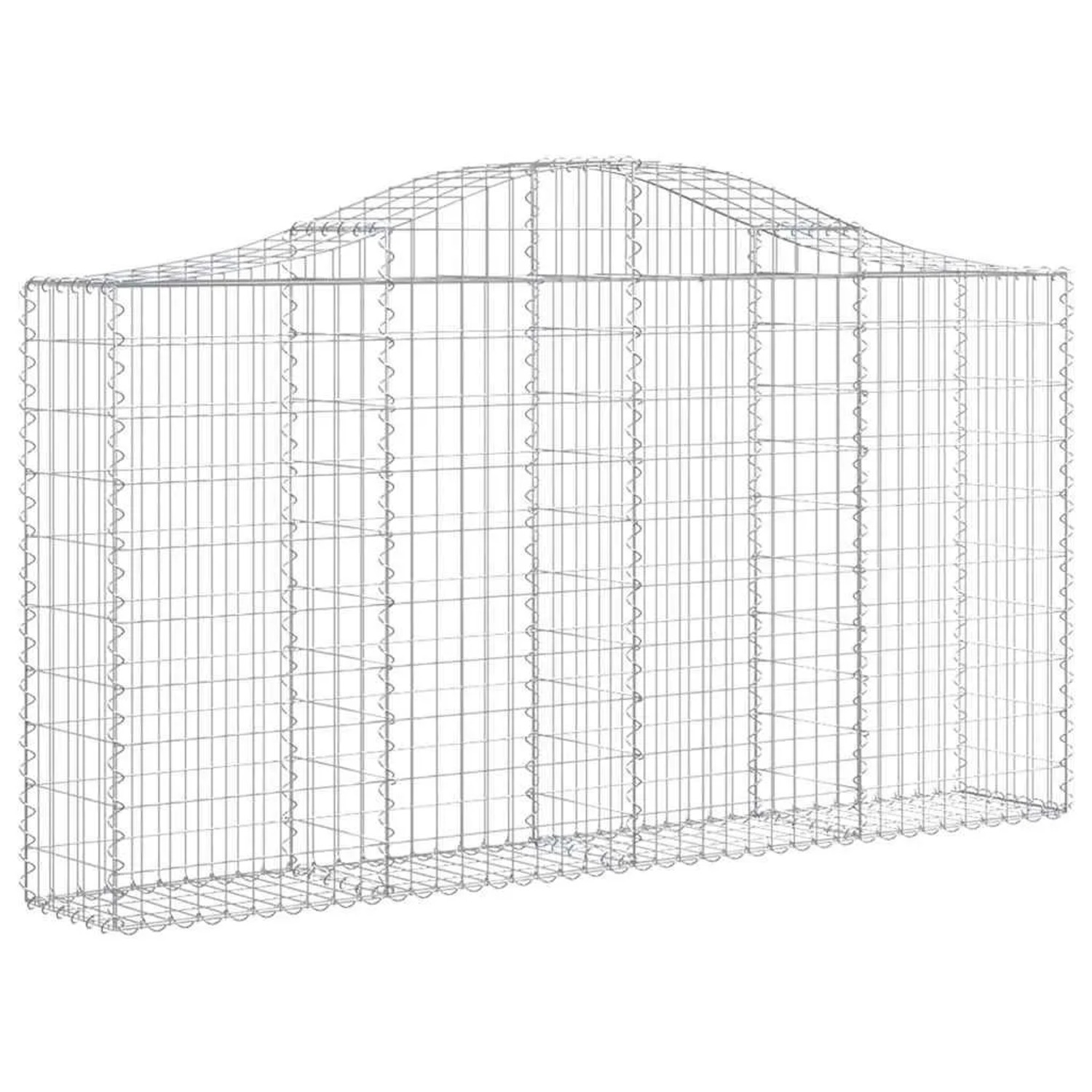 vidaXL Gabionen mit Hochbogen 12 Stk 200x30x100/120cm Verzinktes Eisen 3145440