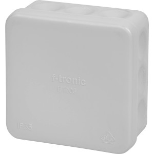 Weißer Abzweigkasten 80x80x37 mm IP55 für Elektroinstallation.