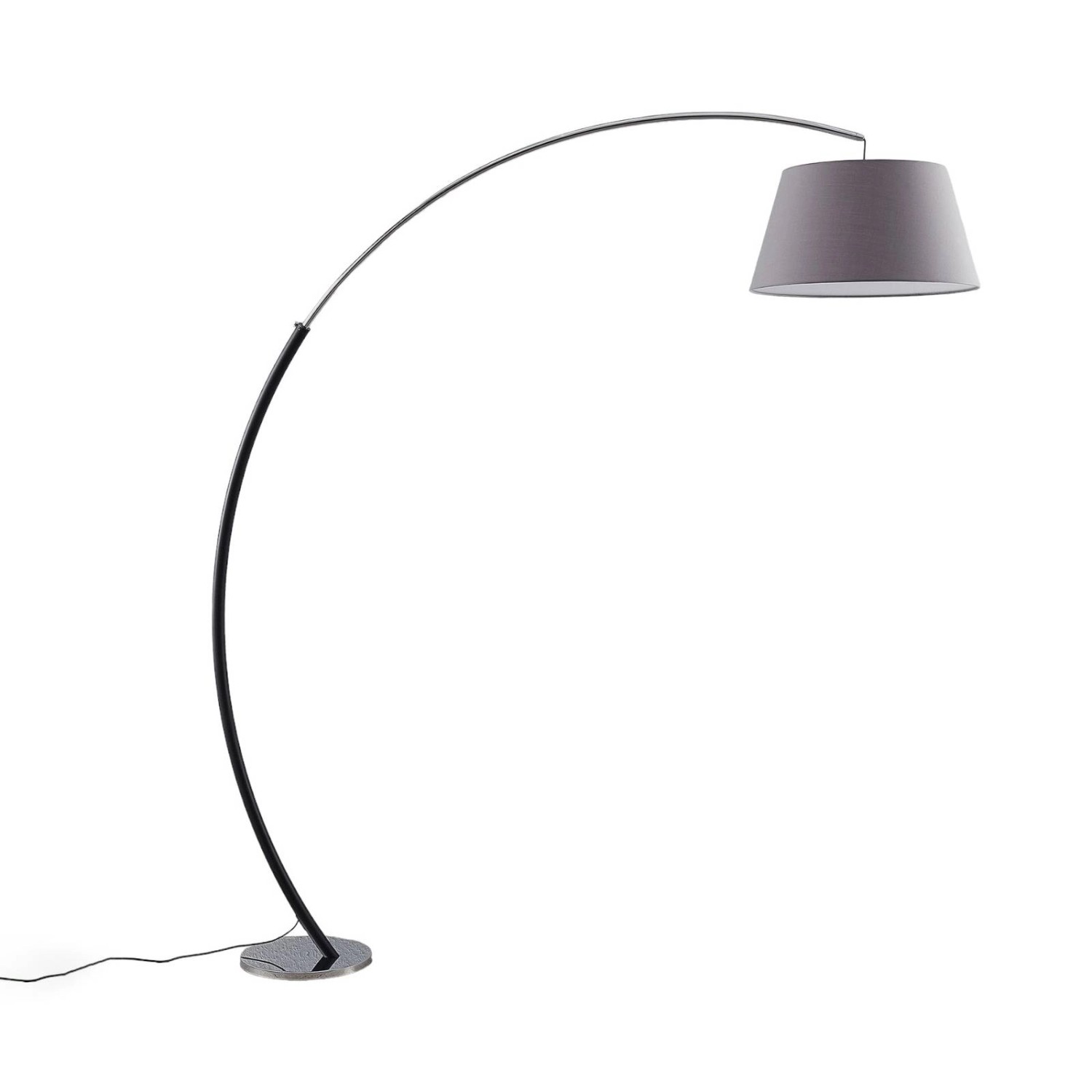 Lucande Stehlampe Bogenleuchte Evelyna 9976110 Modern in Alu aus Textil 1-flammig E27 Schlafzimmerleuchte