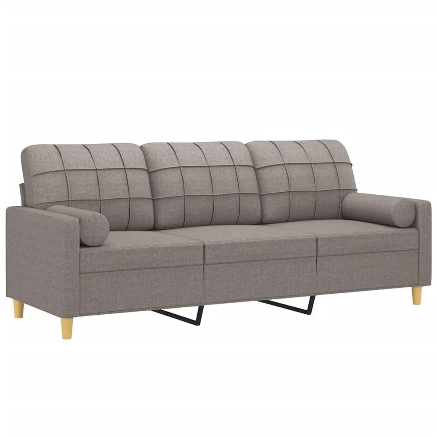 vidaXL 3-Sitzer-Sofa mit Zierkissen Taupe 180 cm Stoff 3200797 günstig online kaufen