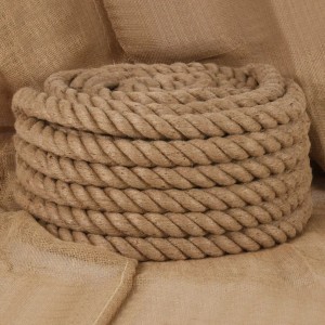 vidaXL Juteseil, 5 m lang, 50 mm stark, aufgerollt. Robustes Naturseil für Garten und Dekoration.