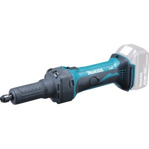 Makita Akku-Geradschleifer DGD800Z 18 V Solo, Schleifmaschine in Türkis und Schwarz.