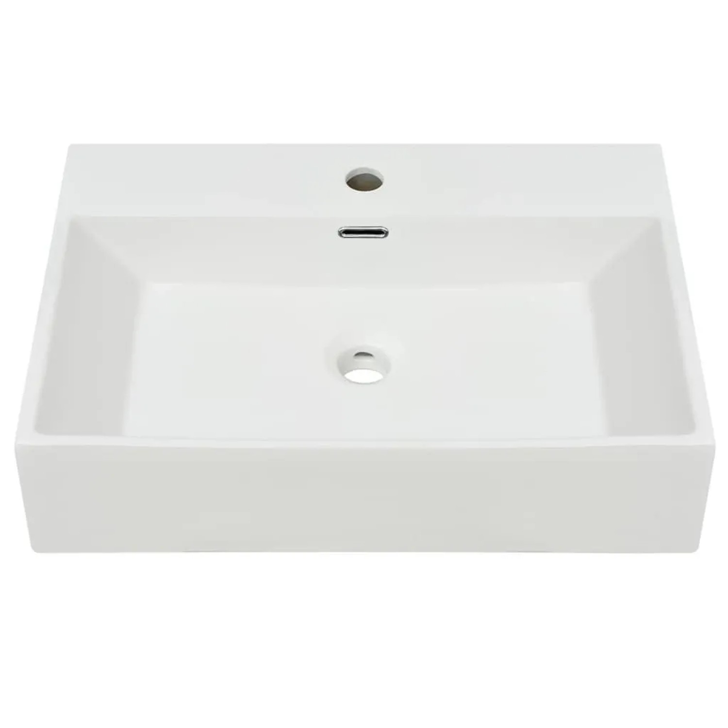 vidaXL Waschbecken mit Hahnloch Keramik Weiß 60,5x42,5x14,5 cm 142347_3