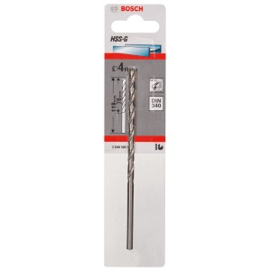 Bosch Metallbohrer HSS-G, 4 mm, DIN 340, für präzise Löcher in Metall.