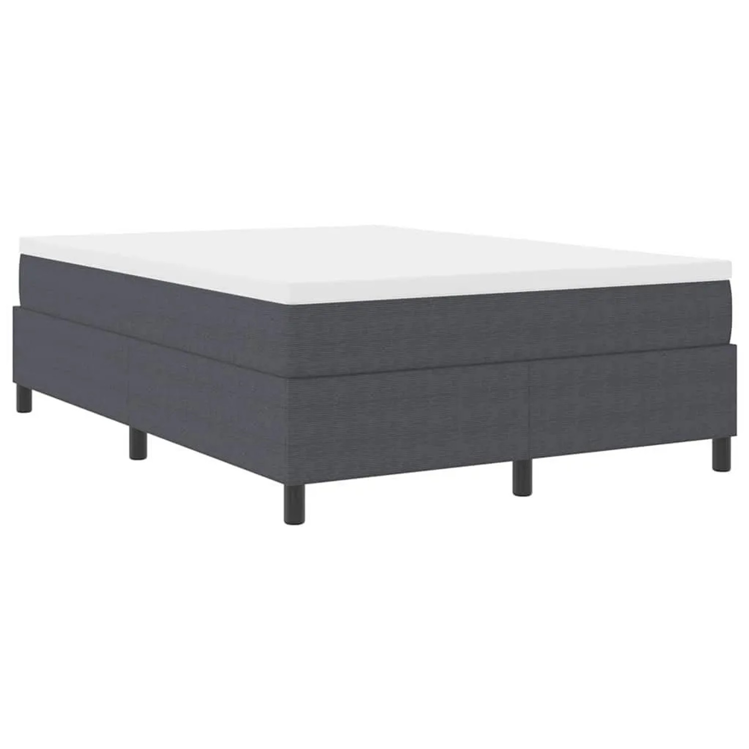 vidaXL Boxspringbett Dunkelgrau und Weiß 140 x 190 cm Cordstoff 3337463