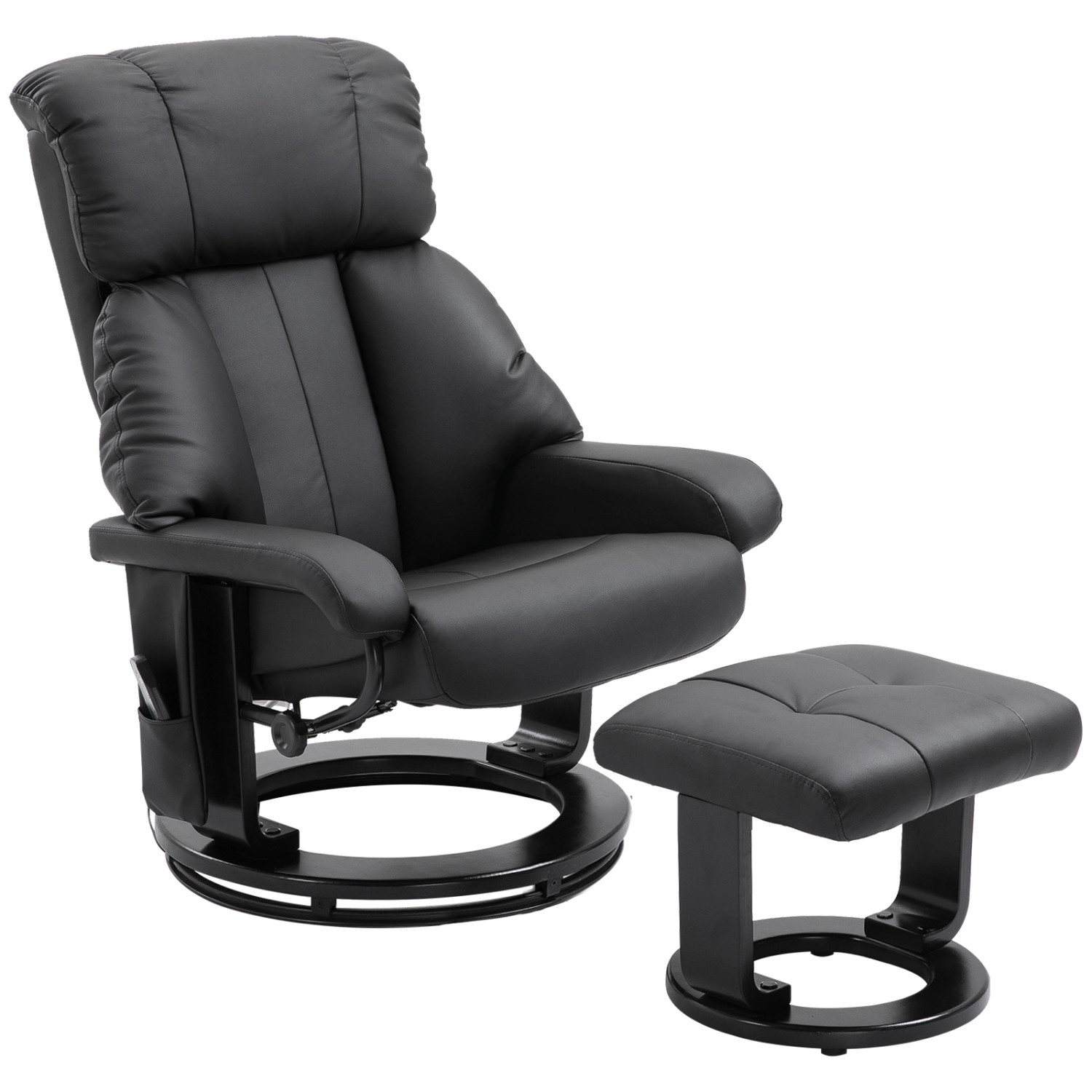 HOMCOM Massagesessel mit Liegefunktion Hocker Samtartig Schwarz 76 x 80 x 1 günstig online kaufen
