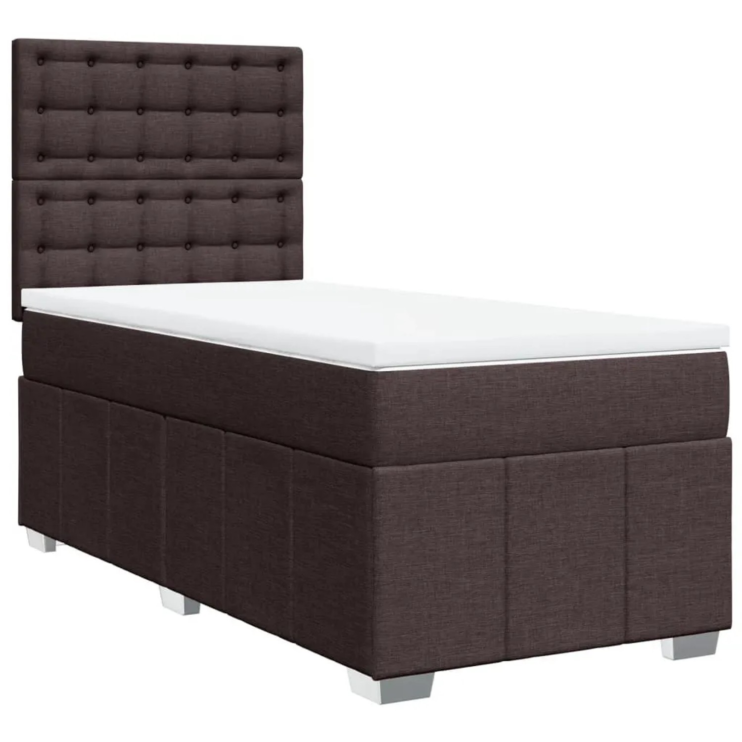 vidaXL Boxspringbett mit Matratze Dunkelbraun 100x200 cm Stoff 3293896