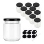 Relaxdays Einmachgläser 10er Set Glas Metall Transparent Schwarz Luftdicht Twist-Off 200 ml 8 cm x 7,5 cm