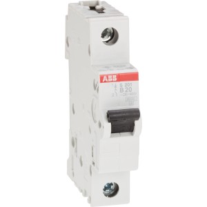 ABB Einbauautomat 1-polig 20A, Leitungsschutzschalter für Tragschiene im Verteilerkasten.
