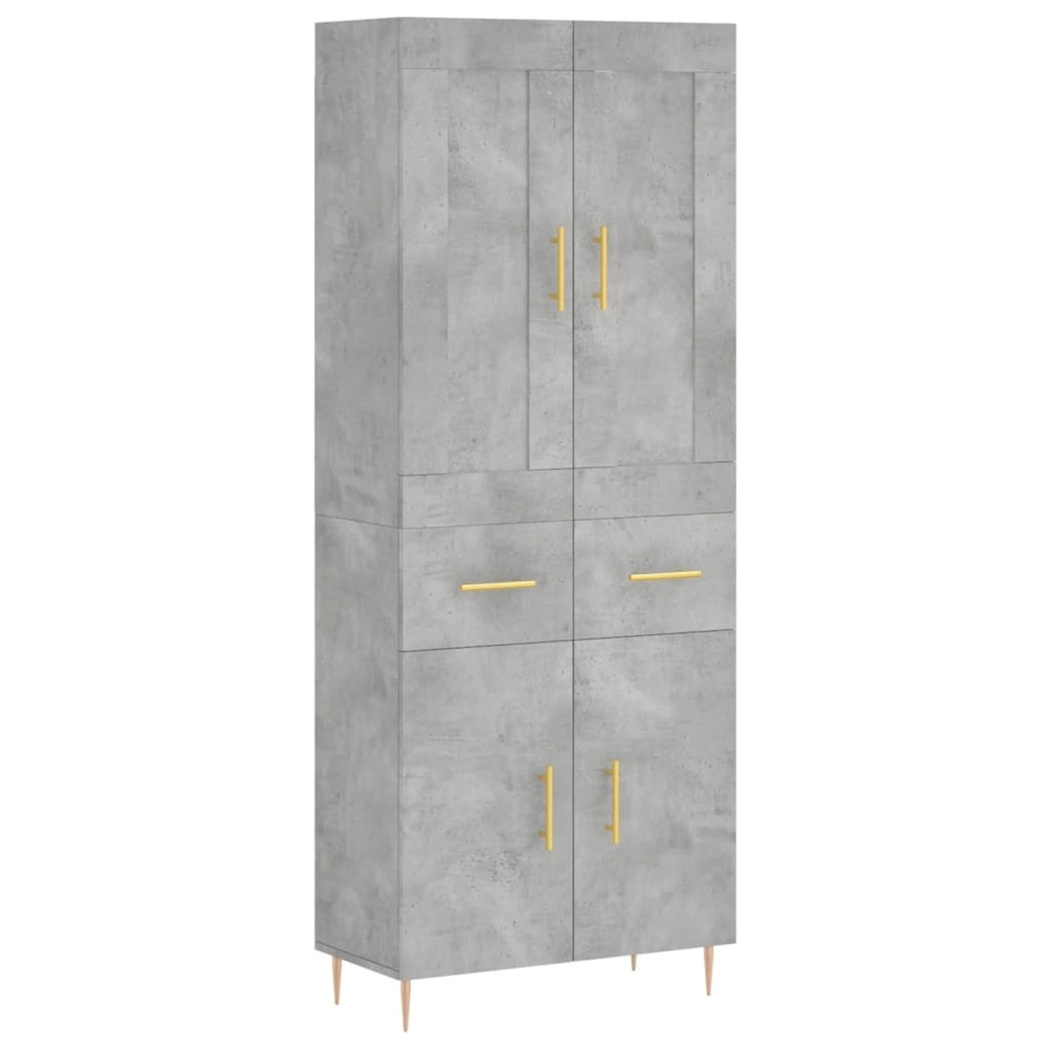 vidaXL Highboard Betongrau 69,5x34x180 cm Holzwerkstoff 3199869