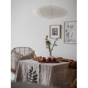 PR Home Yuni Pendelleuchte aus Reispapier, skandinavisches Design, elliptische Form.