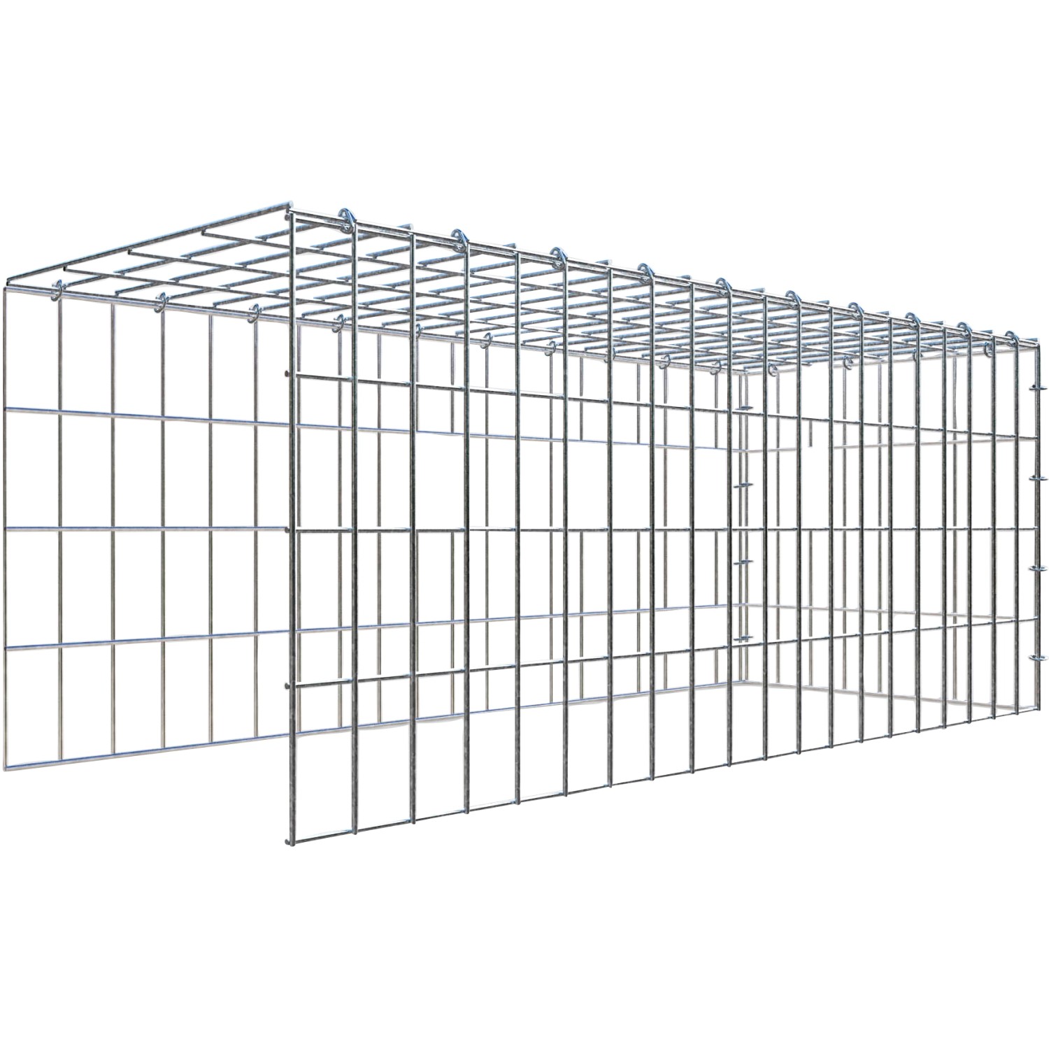 Gabiona C-Ring-Gabione-Anbaukorb Typ 4 40 x 100 x 40 cm Maschenw 5 x 10 cm