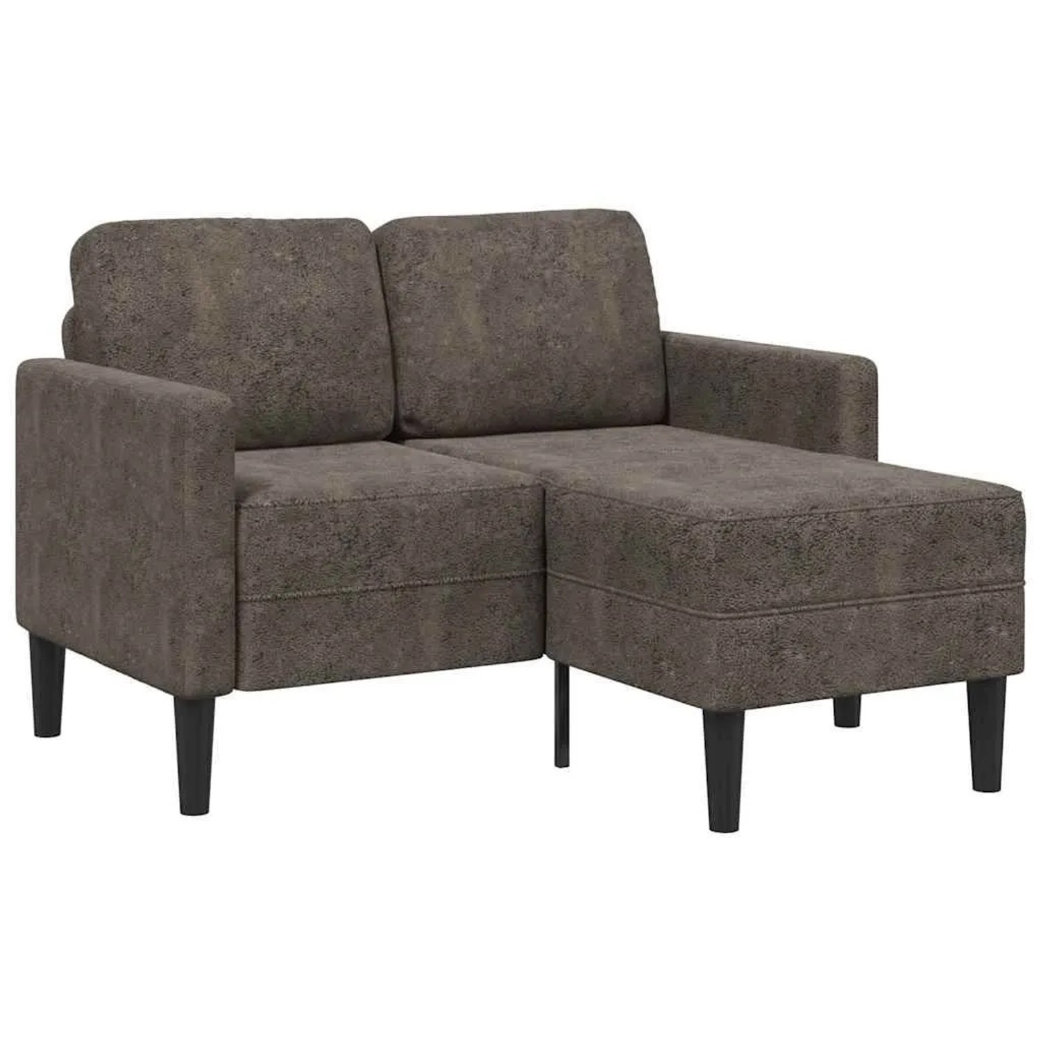 vidaXL 2er-Sofa mit Chaiselongue L-Form Dunkelgrau 125 cm Kunstleder 4107090