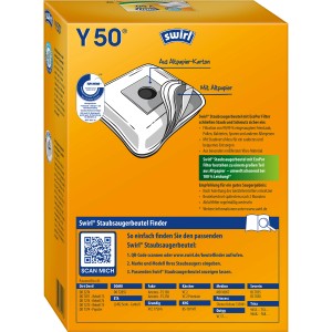 Swirl® Y 50® EcoPor® Staubsaugerbeutel, 4 Stück. Staubbeutel für Staubsauger mit Dirtlock® Staubverschluss.