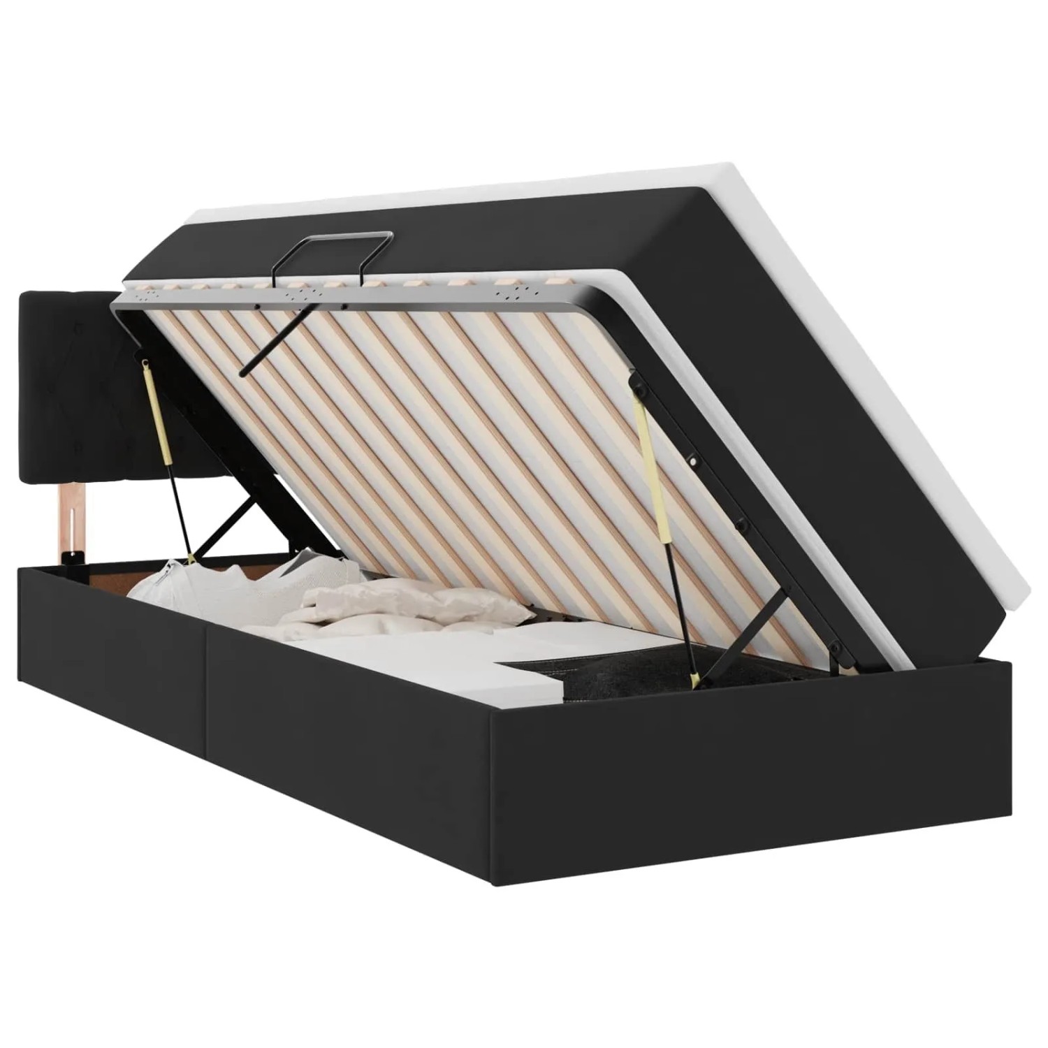 vidaXL Aufbewahrungsbett mit Matratze Schwarz 100 x 200 cm Samt 3370799