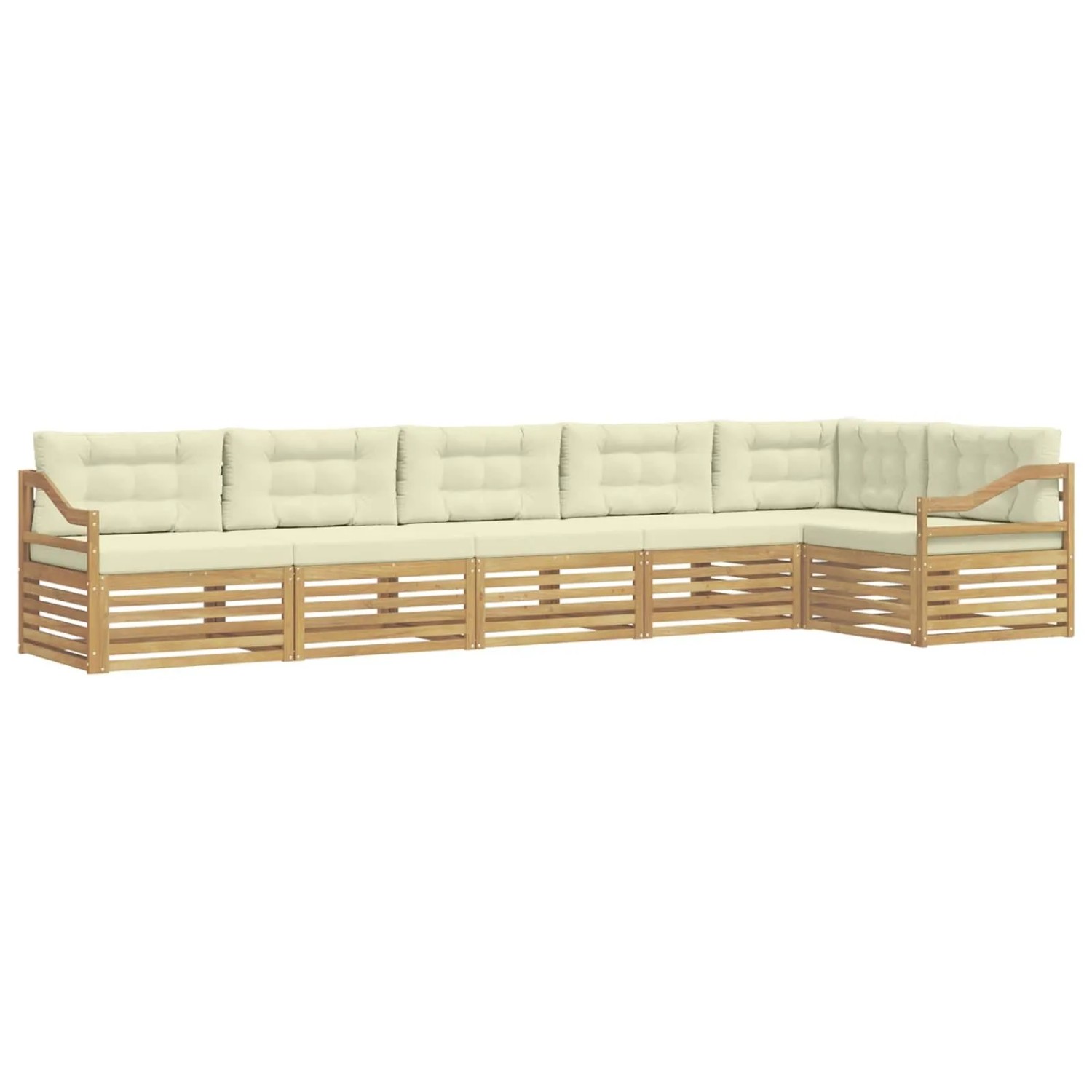 vidaXL Outdoor-Sofagarnitur 6 Stk Weiß und Creme 404 x 166,5 x 73 cm 3390580
