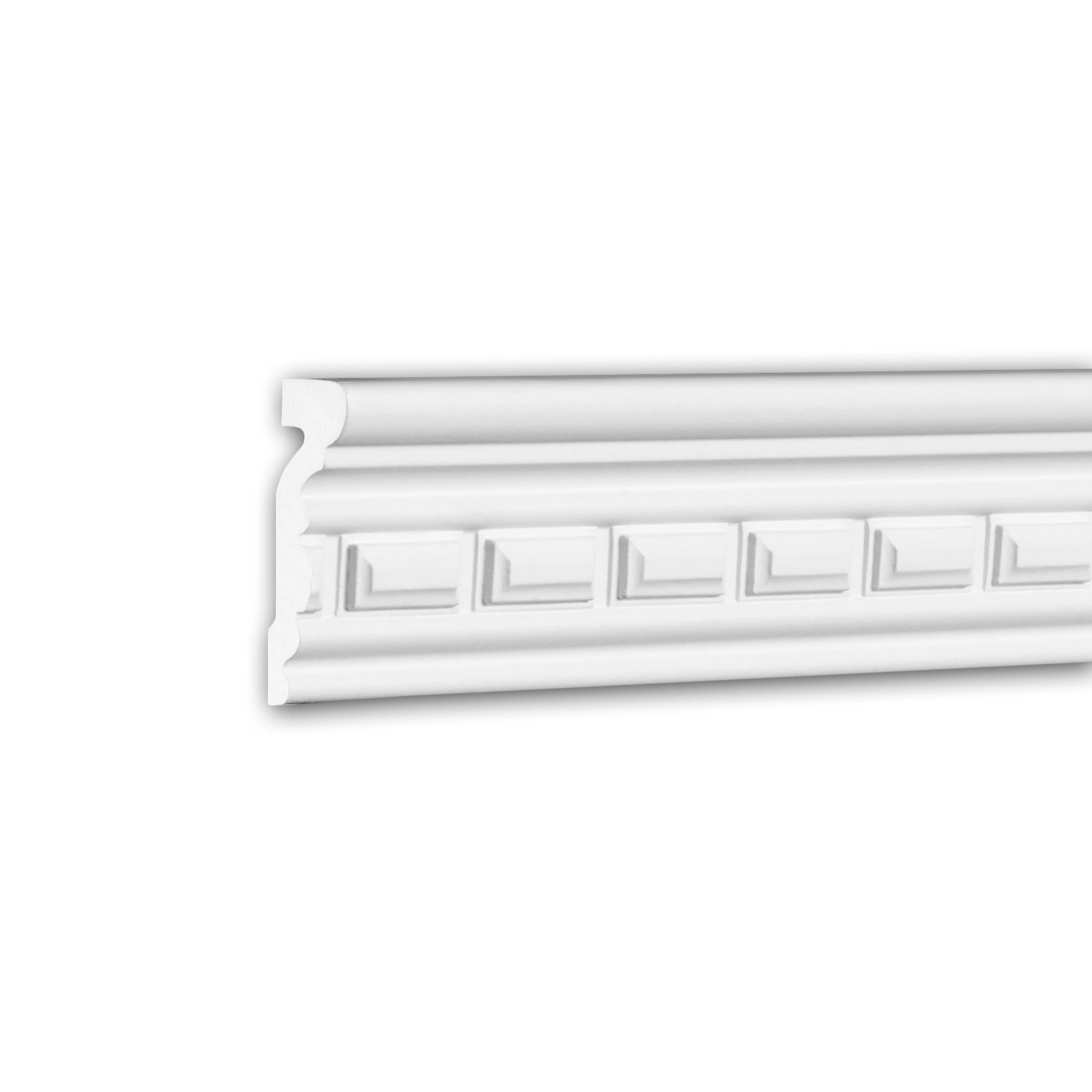 PROFHOME 151331 Wand- und Friesleiste Stuckleiste Zierleiste Wandleiste 2 m 200 cm x 2 cm x 6,7 cm Weiß