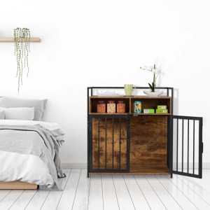 Relaxdays Hundekäfig Metall Schwarz Braun Abschließbar 85 cm x 80 cm x 54 cm 22,3 kg
