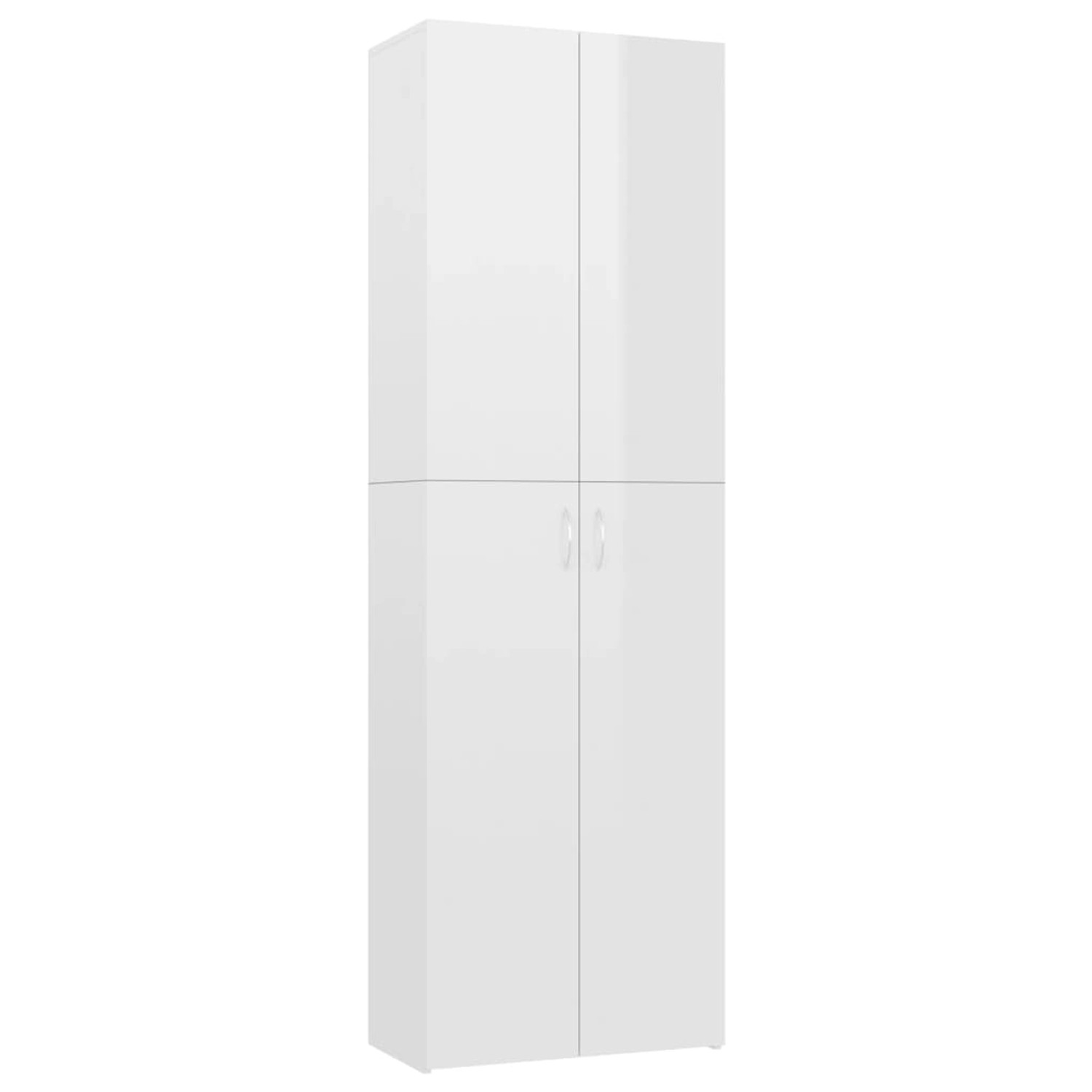 vidaXL Büroschrank Hochglanz-Weiß 60x32x190 cm Holzwerkstoff