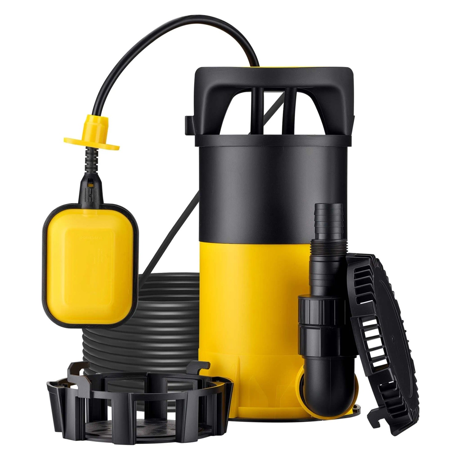 Wiltec 3In1 Flachsaugpumpe 850W Schmutzwasserpumpe 15000L/H Tauchpumpe Schwimmer