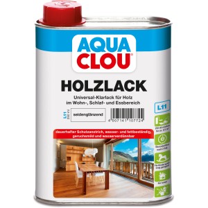 Dose Aqua Clou Holzlack Transparent seidenglänzend, 250ml. Klarlack für Holz im Innenbereich.