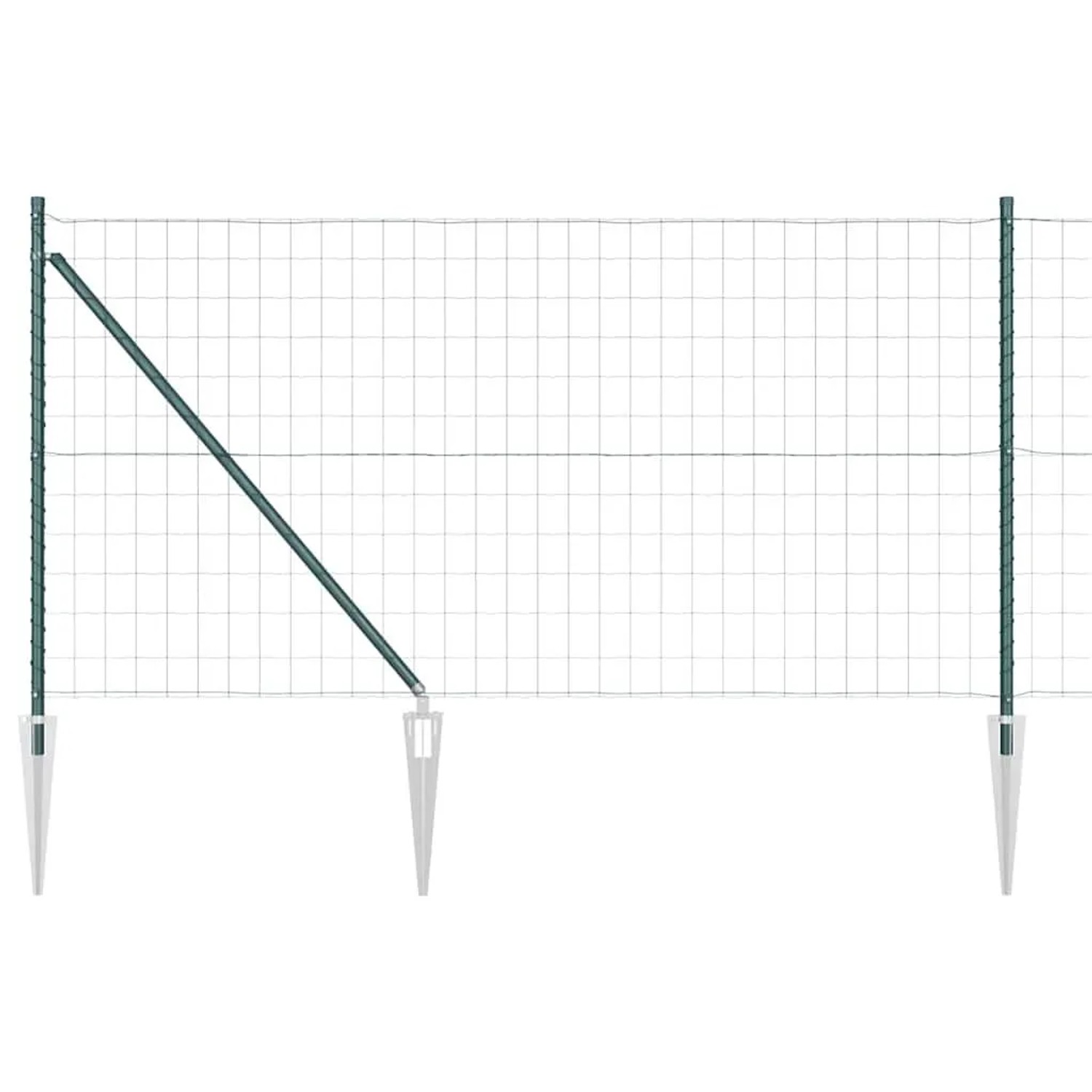 vidaXL Zaun mit Pfosten Grün 1,2 x 25 m Stahl 3350595 günstig online kaufen