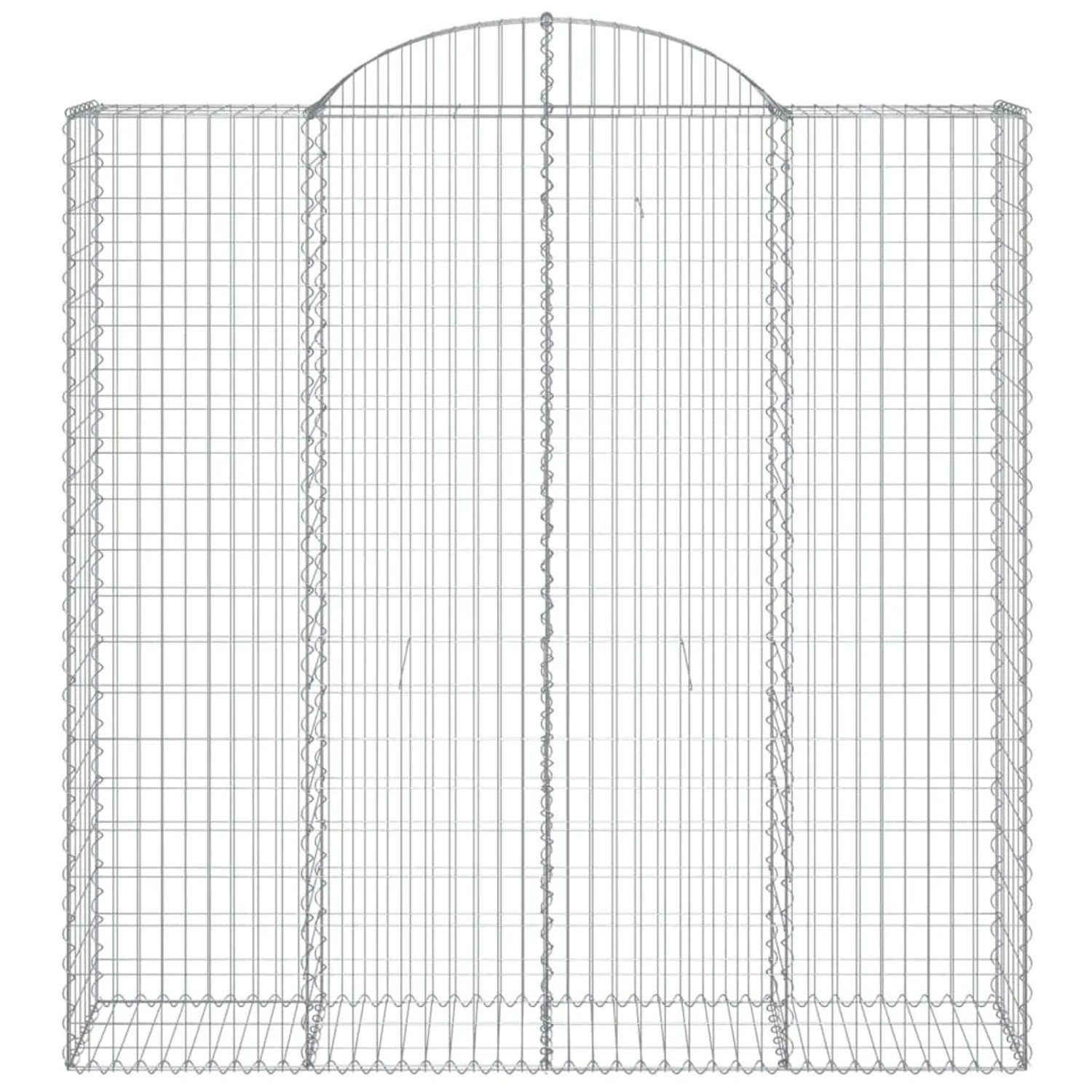 Set aus 5 Gabionen mit Hochbogen, 200x50x200/220cm, aus verzinktem Eisen für den Garten.